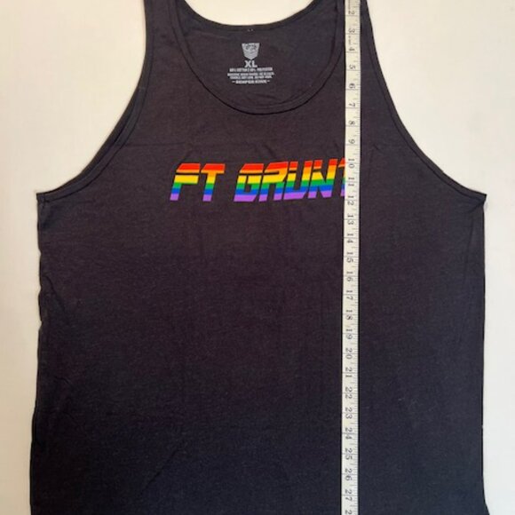 Fort Troff Size L Cotton Blend GRUNT PRIDE Tank Top - Black/PRIDE Colors - Picture 4 of 9